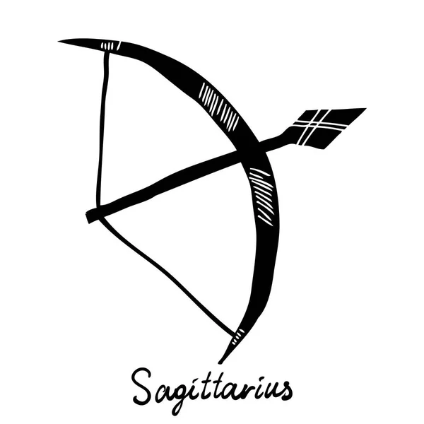 Sagittaire Signe Dessin Main Zodiaque Pour Horoscope Utilisable Pour Chiromancie — Image vectorielle