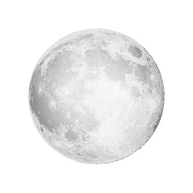 Realistic full moon. Astrology or astronomy planet design. Vecto clipart