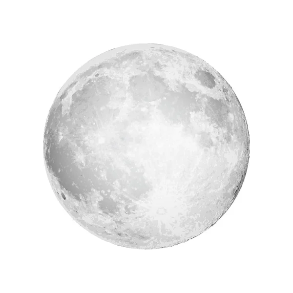 Realistischer Vollmond. Astrologie oder Astronomie Planetendesign. Vecto — Stockvektor