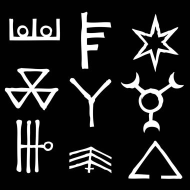 Eski İskandinav İskandinav runes hayali sürüm ayarla. 