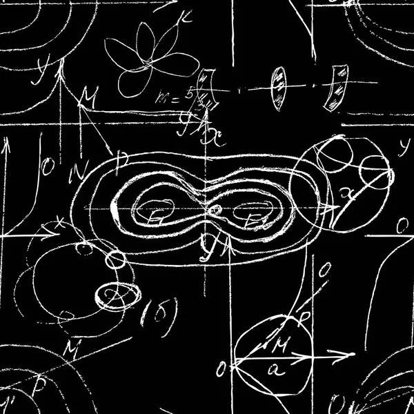 Απρόσκοπτη ατελείωτες μοτίβο φόντου με χειρόγραφες mathematica — Διανυσματικό Αρχείο