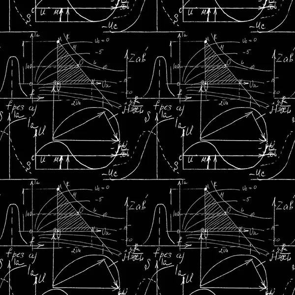 Nekonečné vzor bezešvé pozadí s ručně psané mathematica — Stockový vektor