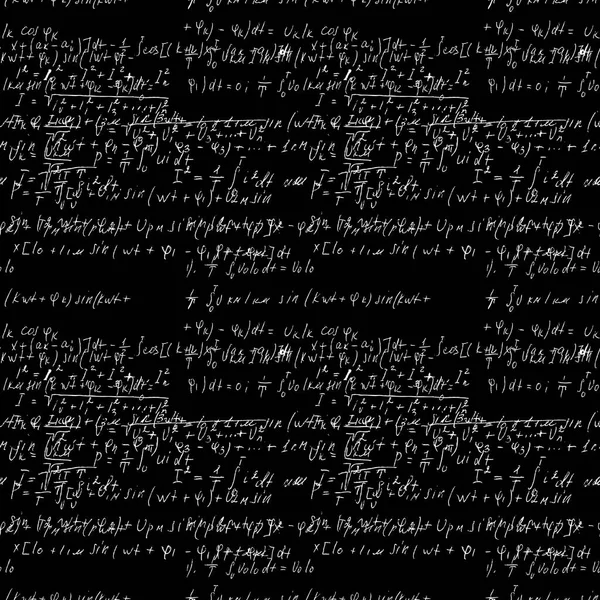 Placa preta matemática sem costura com matemática escrita à mão e phys —  Vetores de Stock