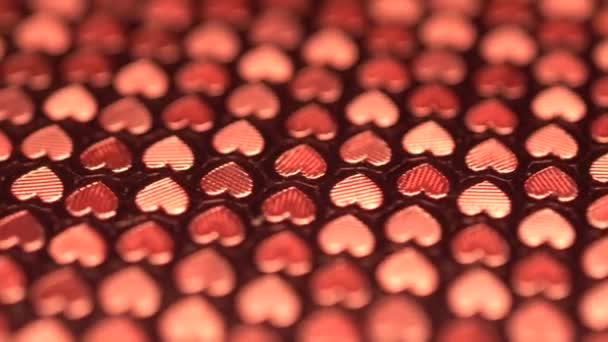 Corazones Fondo Hecho Material Real San Valentín Corazones Rojos Rotación — Vídeo de stock