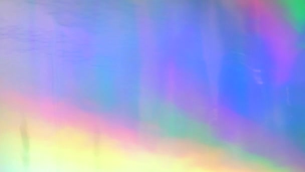 Holographic Foil Neon Iridescent Abstract Motion Background Made Real Material — Stock Video