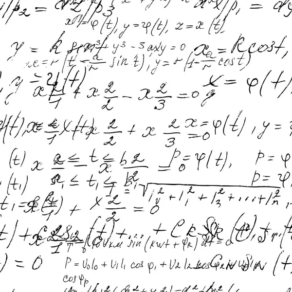 Matematica bordo senza soluzione di continuità con matematica scritta a mano e fisica fo — Vettoriale Stock