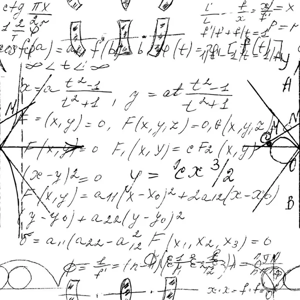 Matematické bezešvá textura s ručně psané matematiky, algebry a — Stockový vektor