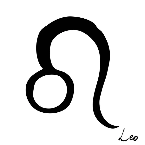 Leo zodiaco signo de dibujo a mano para horóscopo. Utilizable para místico o — Vector de stock