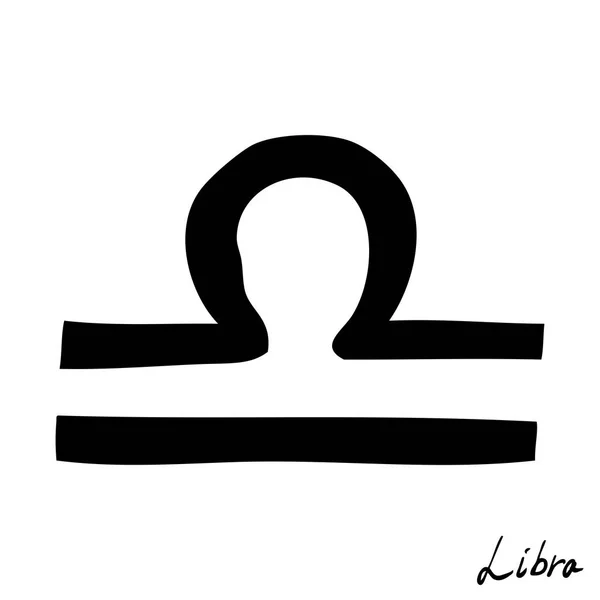 Signo de dibujo a mano del zodiaco Libra para horóscopo. Utilizable para místico — Vector de stock
