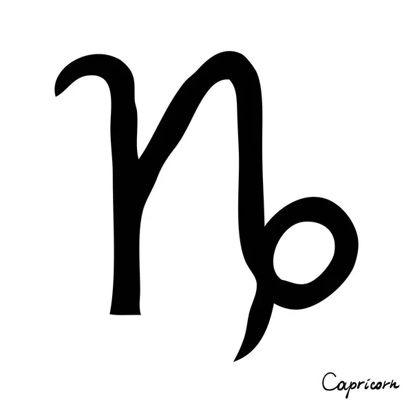 Signo de dibujo a mano del zodiaco capricornio para horóscopo. Utilizable para mys — Vector de stock