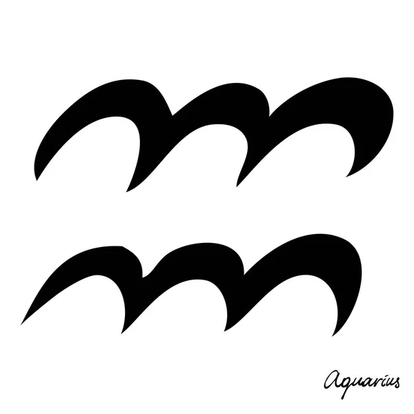 Burç için kova Zodiac Hand çizim işareti. Myst için kullanılabilir — Stok Vektör