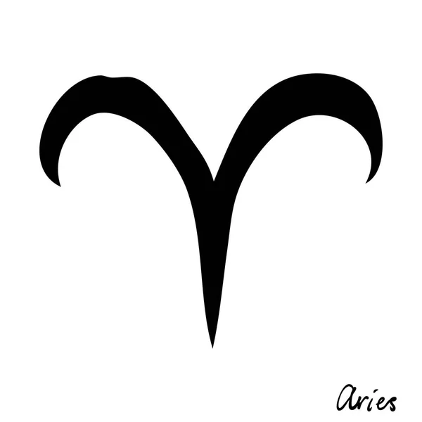 Burç için koç Zodiac Hand çizim işareti. Mistik için kullanılabilir — Stok Vektör