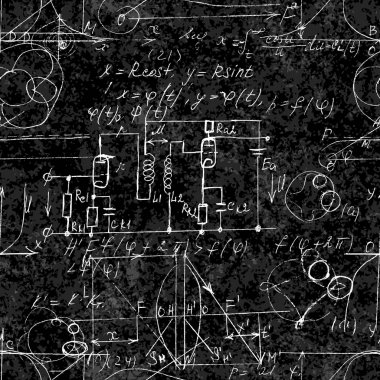 El yazısıyla yazılan formüller ve el ile bilimsel sorunsuz doku