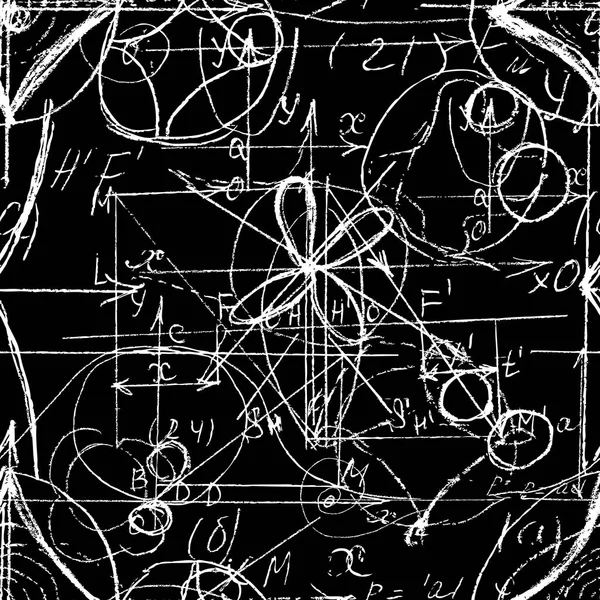 Математика і геометрія безшовний візерунок з почерком і малюнком — стоковий вектор