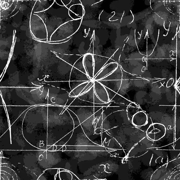 Απρόσκοπτη ατελείωτες μοτίβο φόντου με χειρόγραφες mathematica — Διανυσματικό Αρχείο