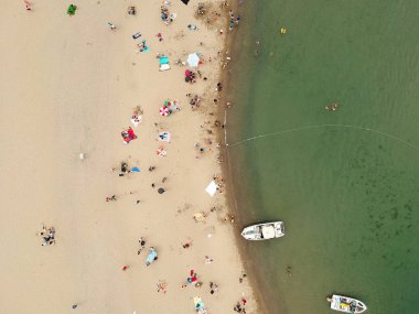 Yukarıdan görünümü, bir whit ile bir Akdeniz'in havadan görünümü