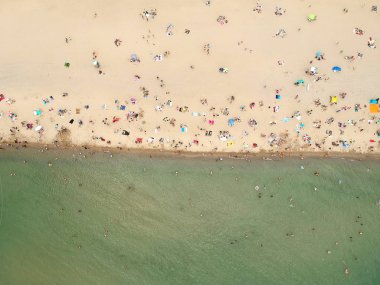 Yukarıdan görünümü, bir whit ile bir Akdeniz'in havadan görünümü