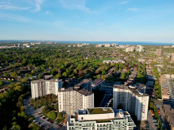 Aerial bird eye view skyline nella stagione autunnale a Toronto, Canada — Foto Stock