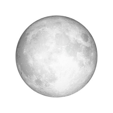 Realistic full moon. Astrology or astronomy planet design. Vecto clipart