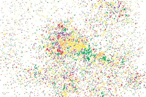 Fond blanc avec de nombreuses chutes minuscules confettis ronds aléatoires, g — Image vectorielle