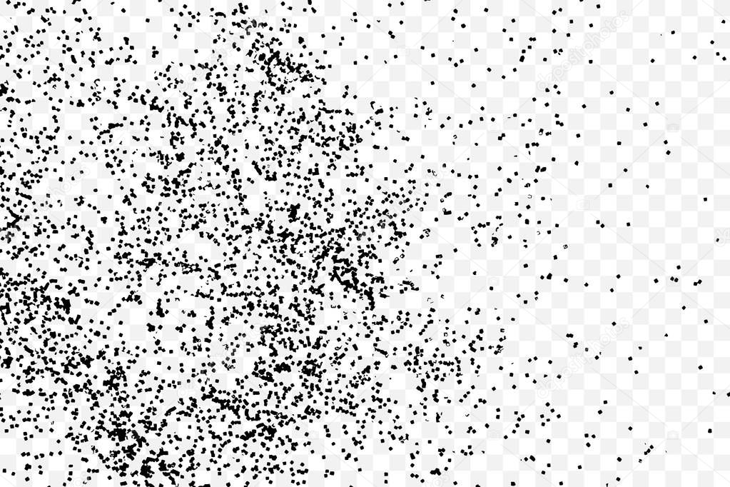 Particle spray, dust and dots, random molecules. Black on transp