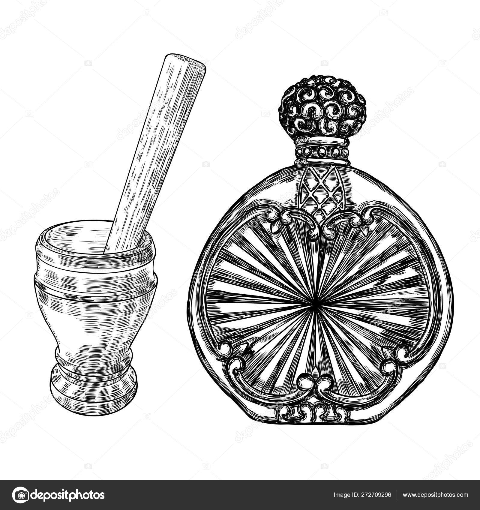 Mortar Pestle Vintage Engraving Hand Drawing Stock Vector Royalty Free  1408158191  Shutterstock