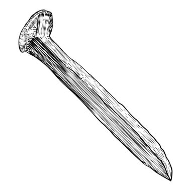 El oyma metal demiryolu yolu veya tren yolu çivi çizilmiş. Vektör.