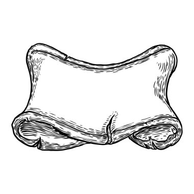 Şerit. Eski taş vintage şerit afiş boş el çizim. 