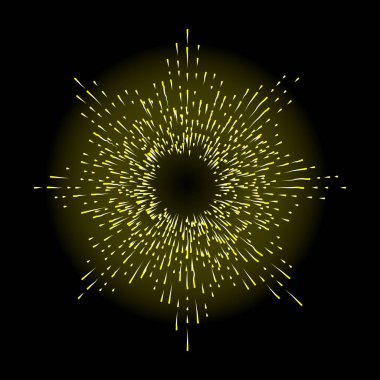 Halo ışık ve katolik ışınları siyah izole. Sanat tatt