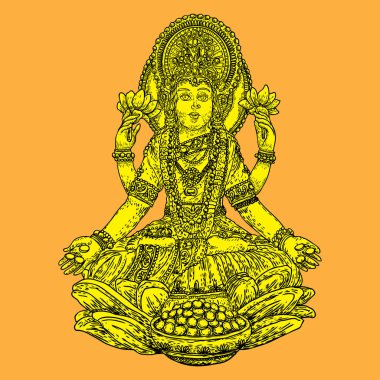 Lakshmi zenginlik ve refah bir Hindu ve Vaishnava tanrıçası