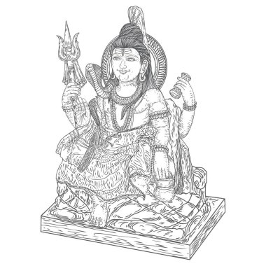 Lord Shiva, el çizilmiş klasik Maha Shiwaratri arka plan. Maha 