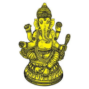 Ganesh Chaturthi Fe için Lord Ganpati el çizilmiş Illustration