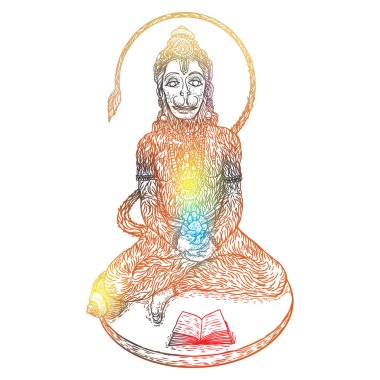 Dussehra 'da Hindistan 'ın Navratri Festivali için Lord Hanuman. Yalıt