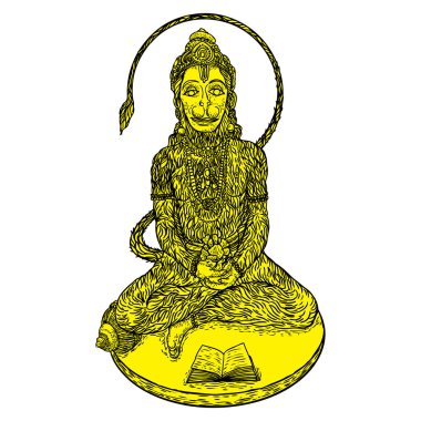 Dussehra 'da Hindistan 'ın Navratri Festivali için Lord Hanuman. Yalıt