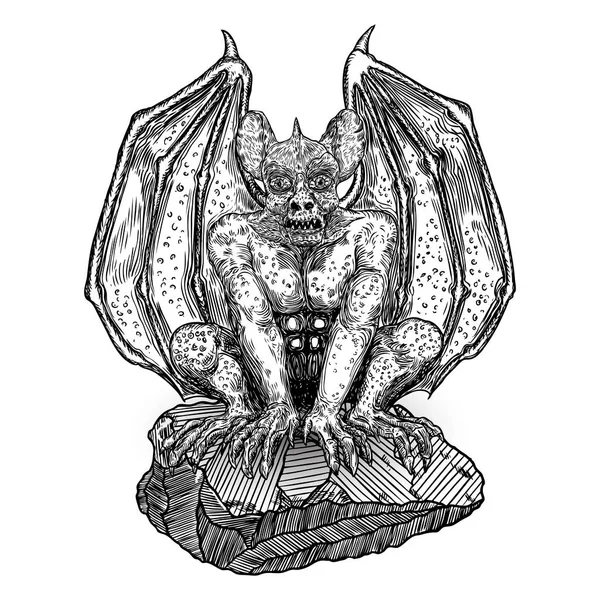 Mitolojik antik canavar yaratıklar insan ve ejderha ch gibi — Stok Vektör