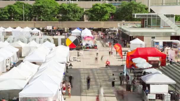 Toronto Ontario Kanada Július 2019 Queen Bay Fountain Nathan Phillips — Stock videók