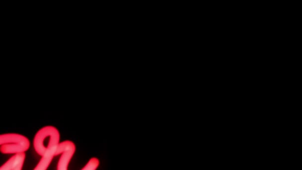 Neonlicht Palmenleser Wahrsagerin Schild Fenster Mit Blinkender Palme — Stockvideo
