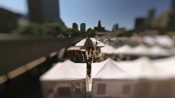 Tilt Shift Timelapse Van Mensen Stad Time Lapse Menigte Lopen — Stockvideo