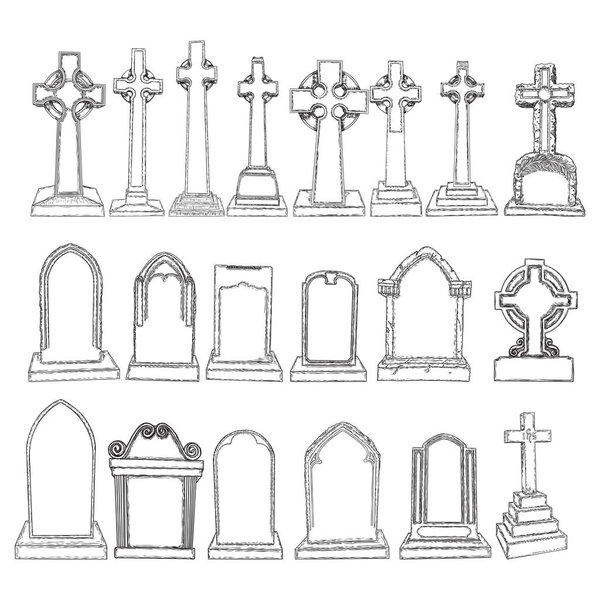 Рисунок надгробного камня. Могила для мертвых, как надгробие на Хэллоуин
