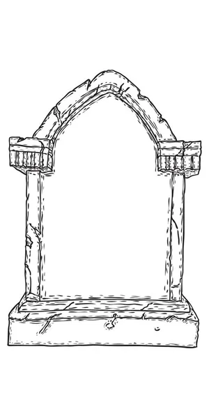 墓碑画。坟墓为死亡作为万圣节墓碑道具. — 图库矢量图片