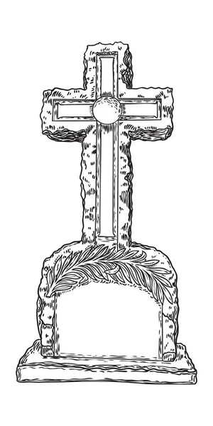 Рип надгробия камень, изолированный на белом фоне. Старый надгробие — стоковый вектор
