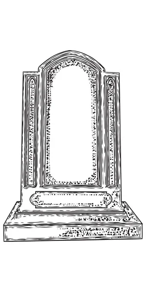 Friedhofsgrabstein aus steinerner Handzeichnung. Halloween-Requisiten — Stockvektor