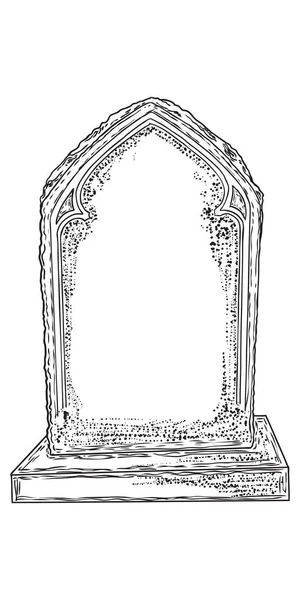Friedhofsgrabstein aus steinerner Handzeichnung. Halloween-Requisiten — Stockvektor