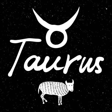 Mistik okült p için Boğa burç el çizim işareti