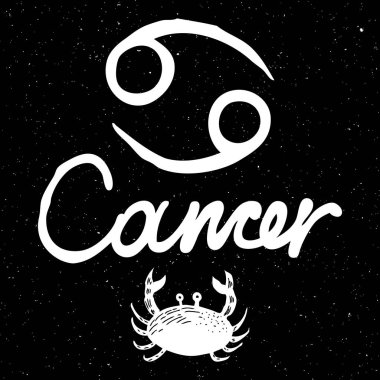 Mistik okült pa için Yengeç burç el çizim işareti