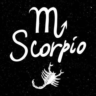 Mistik okült p için Akrep burcu el çizim işareti