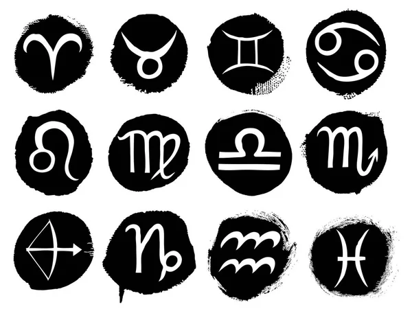 Zodíaco para conjunto de ícones de horóscopo. Usável para místico oculto palmis — Vetor de Stock