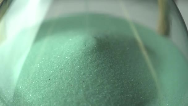 Extreme Close View Sand Flowing Hour Glass Super Closeup Hourglass — Stock Video