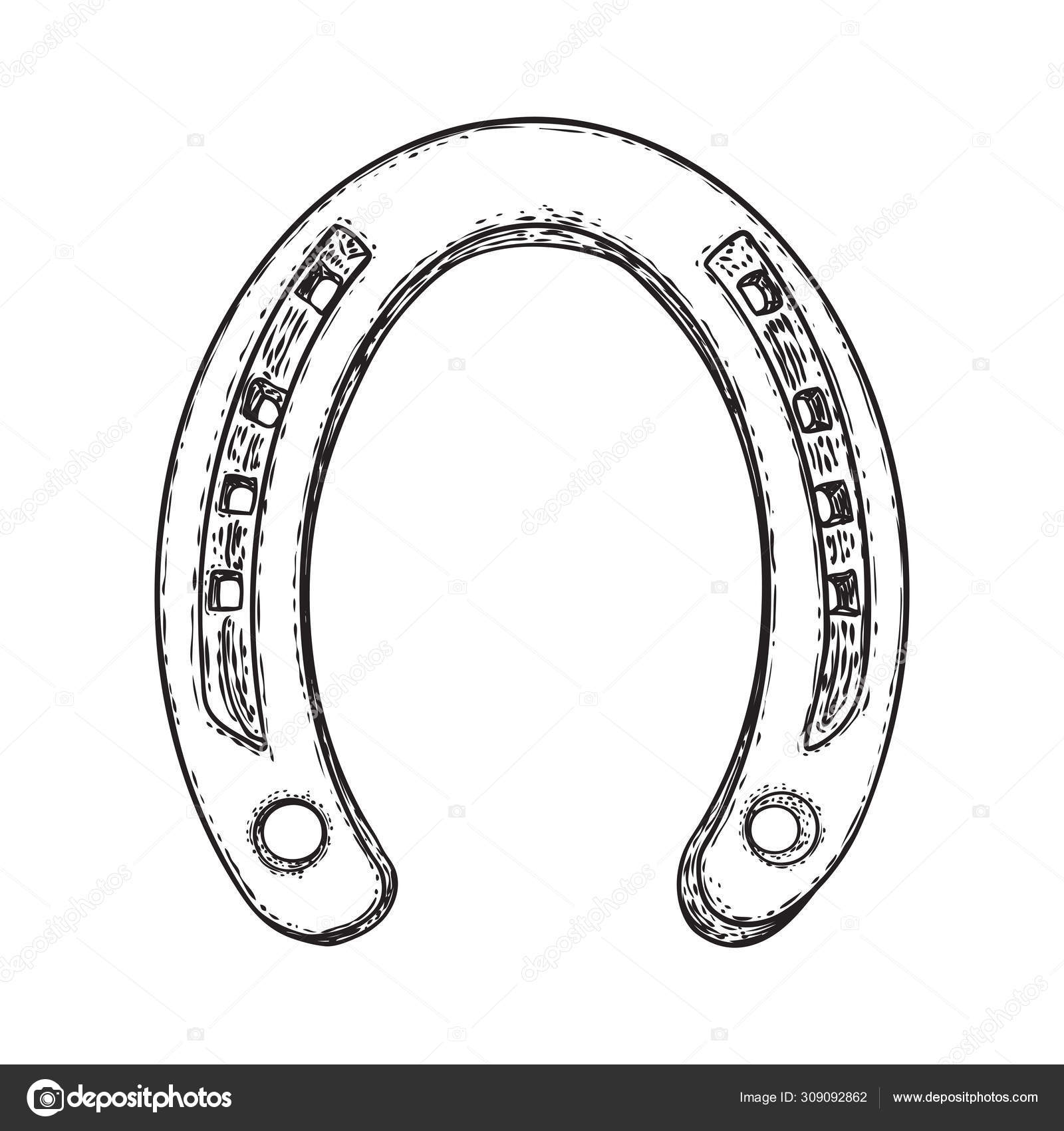 Horseshoe. Design element of horse shoes. Good luck amulet or sy ⬇