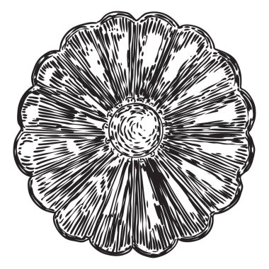 Klasik tarzda zarif vintage dairesel çiçek süsü. Yuvarlak